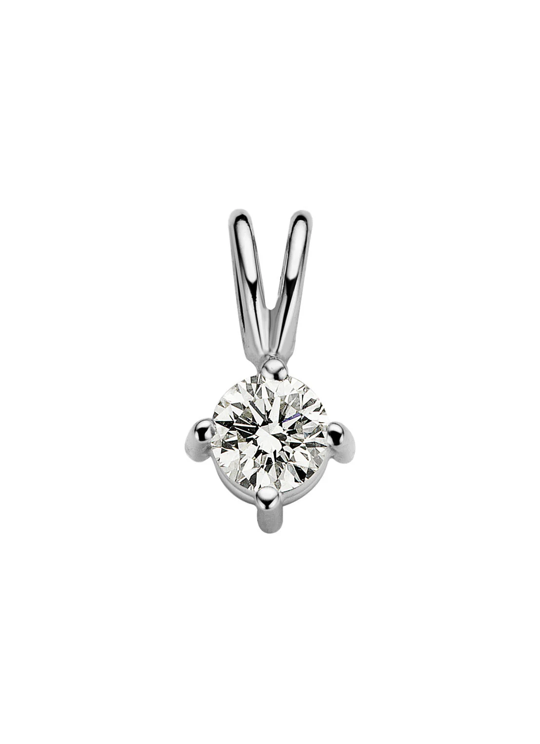 Witgouden hanger, 0.21 ct diamant, Groeibriljant