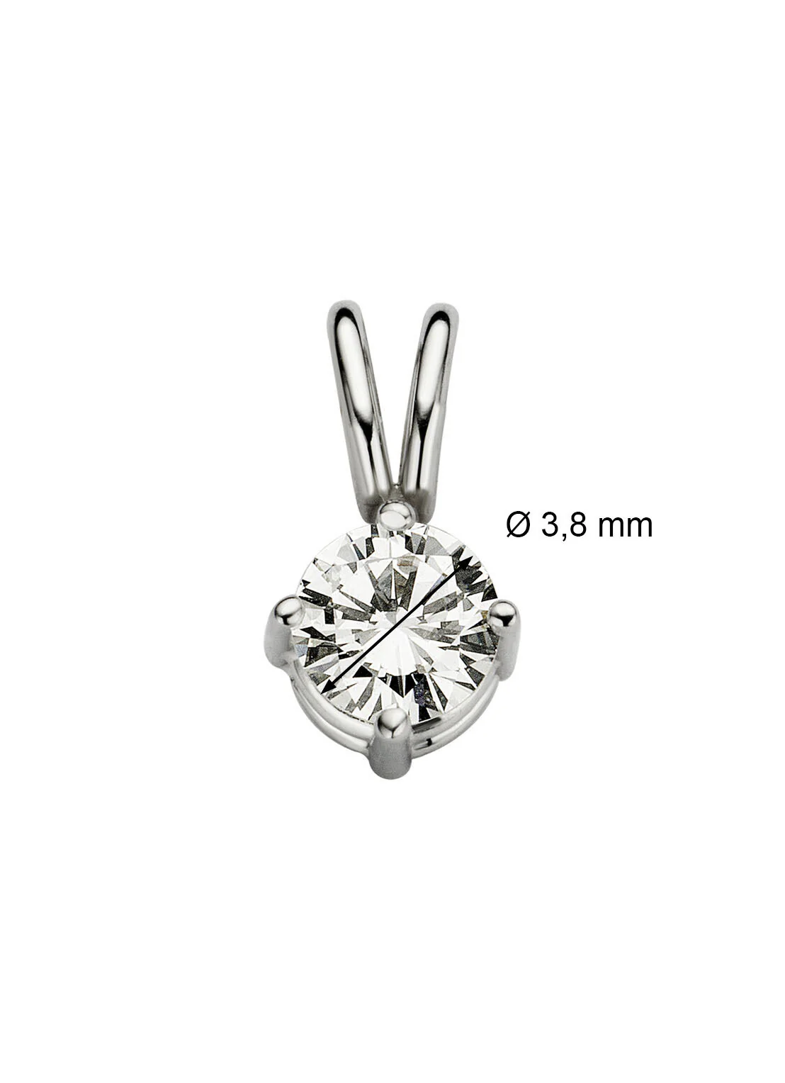 Witgouden hanger, 0.23 ct diamant, Groeibriljant - Image 2
