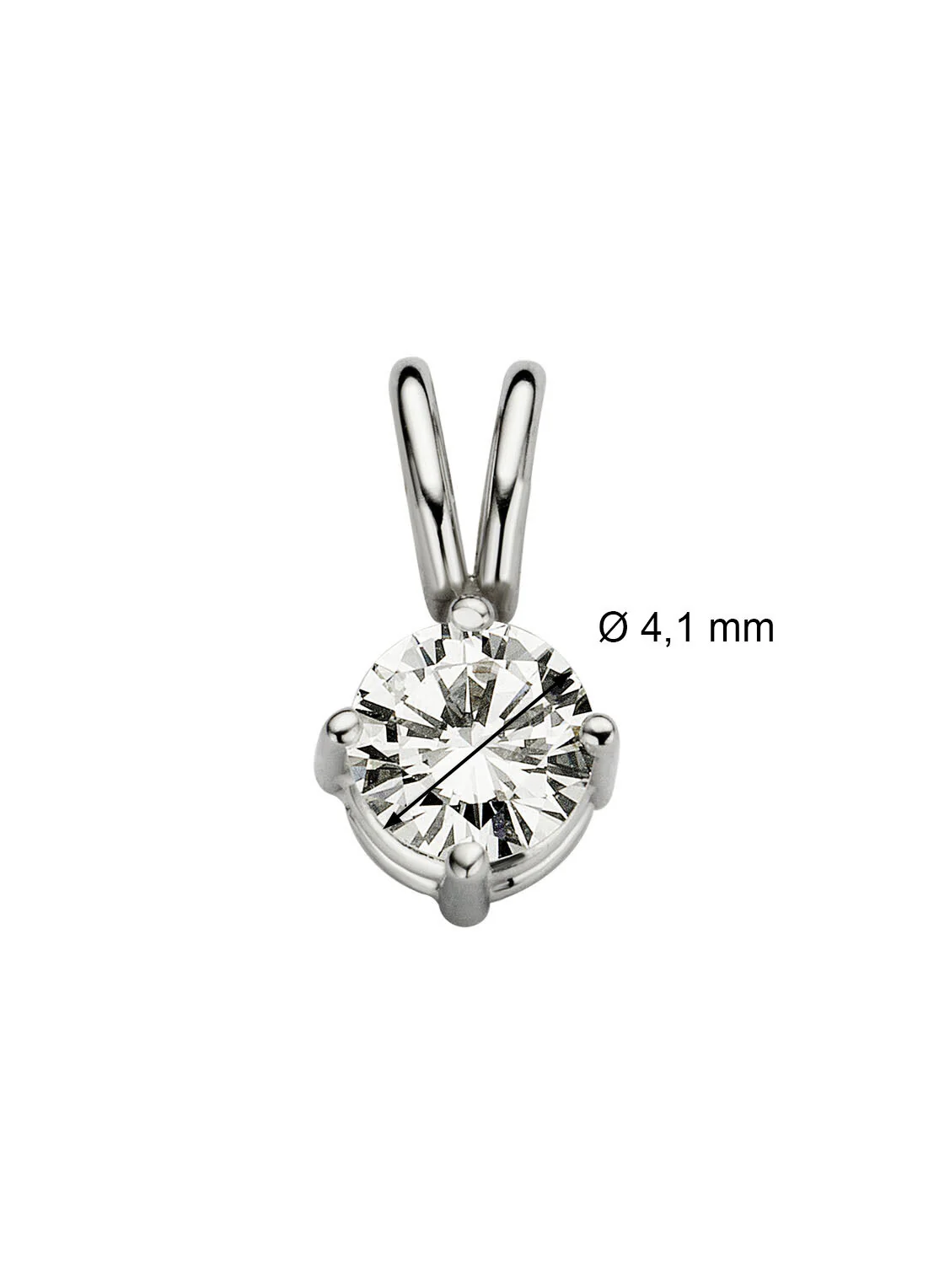 Witgouden hanger, 0.25 ct diamant, Groeibriljant - Image 2