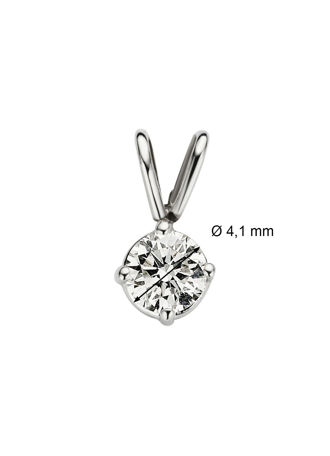 Witgouden hanger, 0.28 ct diamant, Groeibriljant - Image 2