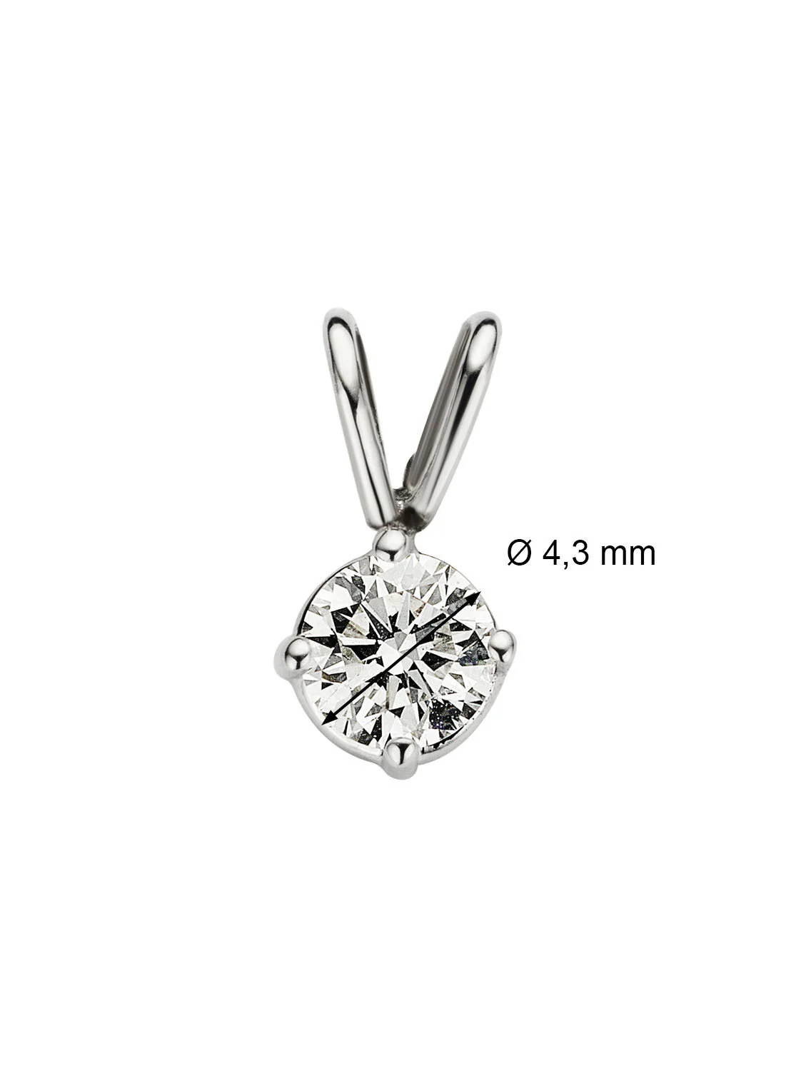 Witgouden hanger, 0.30 ct diamant, Groeibriljant - Image 2