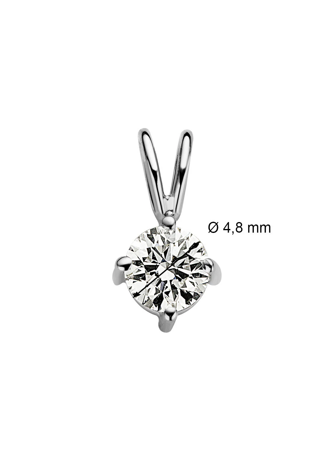 Witgouden hanger, 0.40 ct diamant, Groeibriljant - Image 2