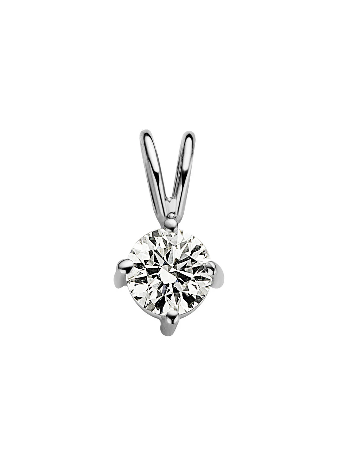 Witgouden hanger, 0.42 ct diamant, Groeibriljant