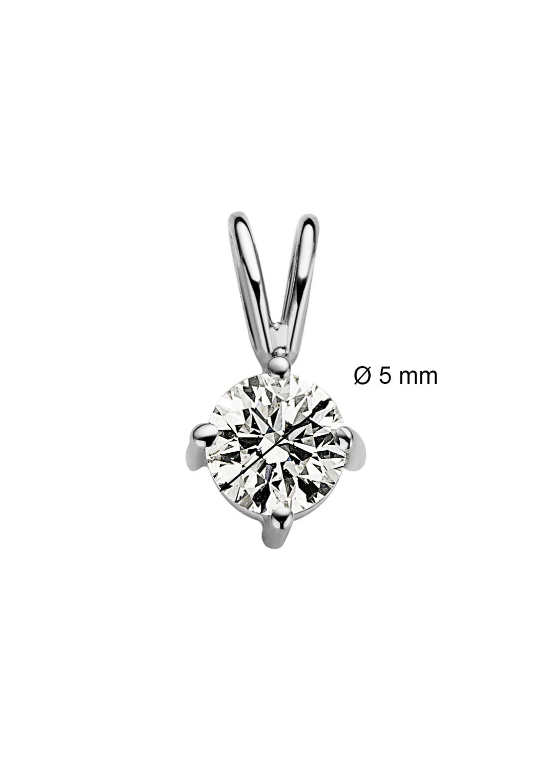 Witgouden hanger, 0.45 ct diamant, Groeibriljant - Image 2