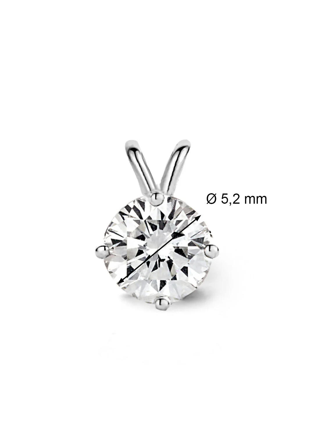 Witgouden hanger, 0.51 ct diamant, Groeibriljant - Image 2