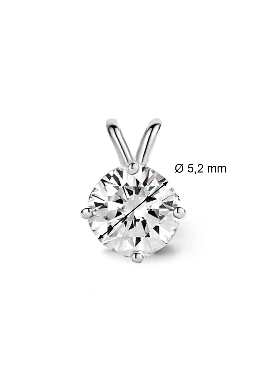 Witgouden hanger, 0.52 ct diamant, Groeibriljant - Image 2