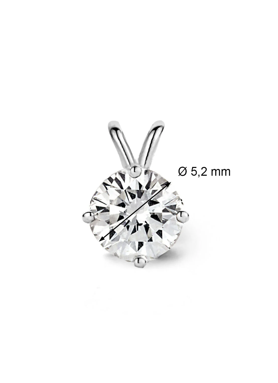 Witgouden hanger, 0.55 ct diamant, Groeibriljant - Image 2