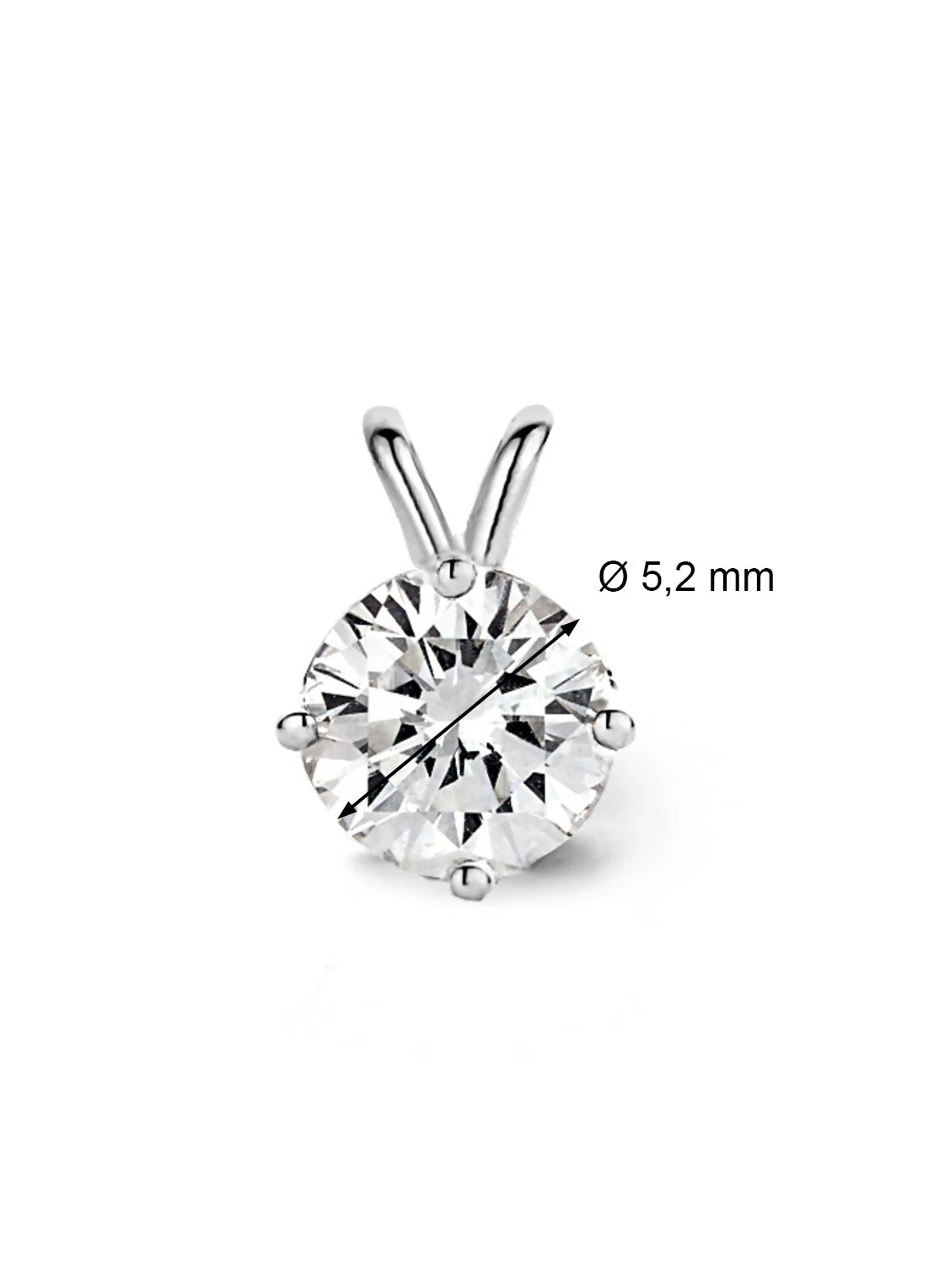 Witgouden hanger, 0.69 ct diamant, Groeibriljant - Image 2