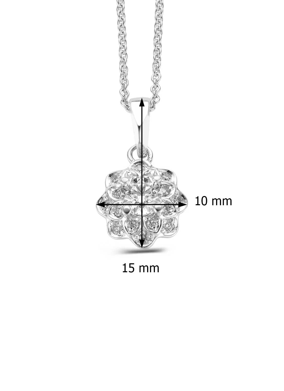 Witgouden hanger, 0.75 ct diamant, Hearts & Arrows - Image 2