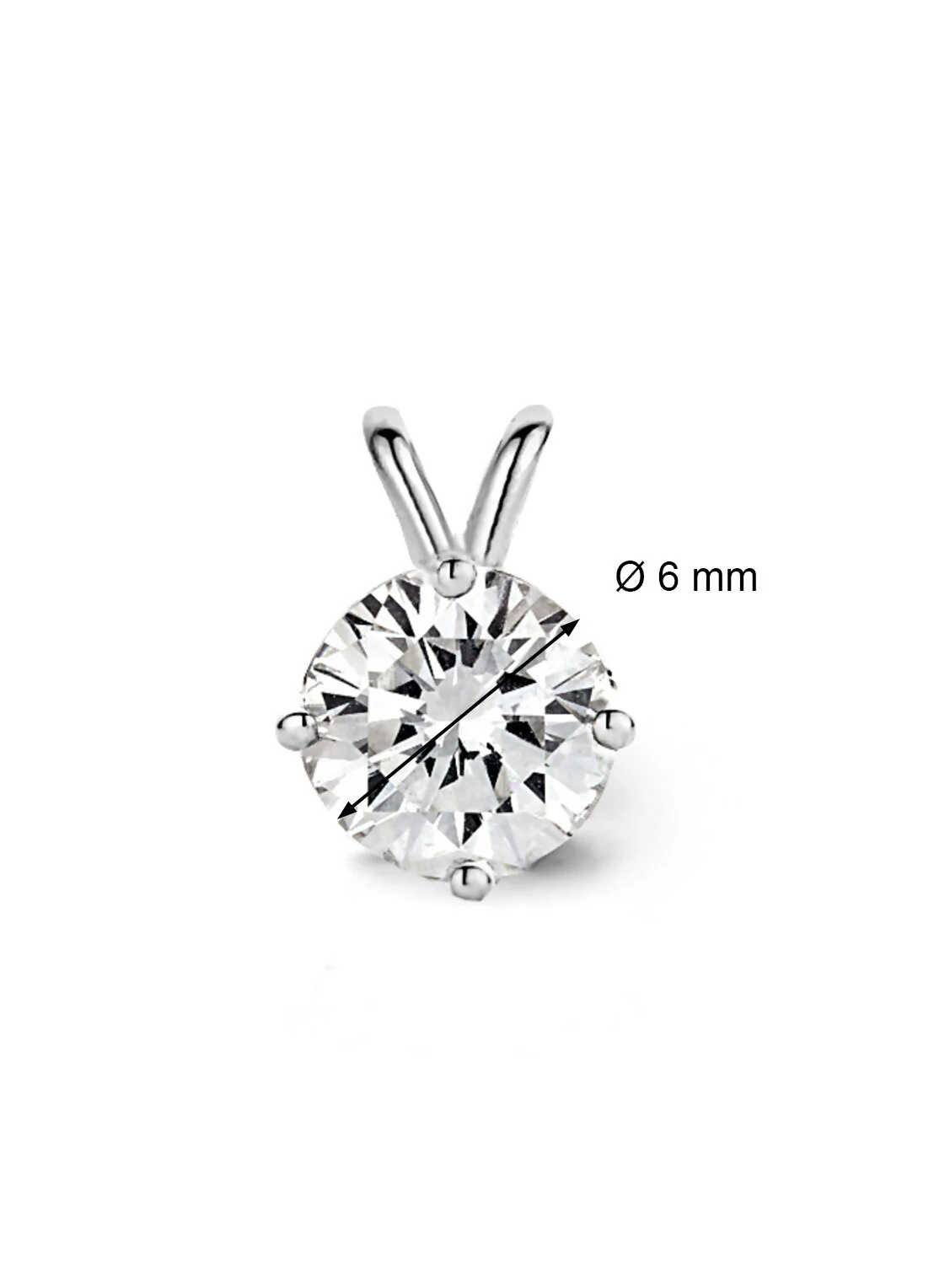 Witgouden hanger, 0.77 ct diamant, Groeibriljant - Image 2