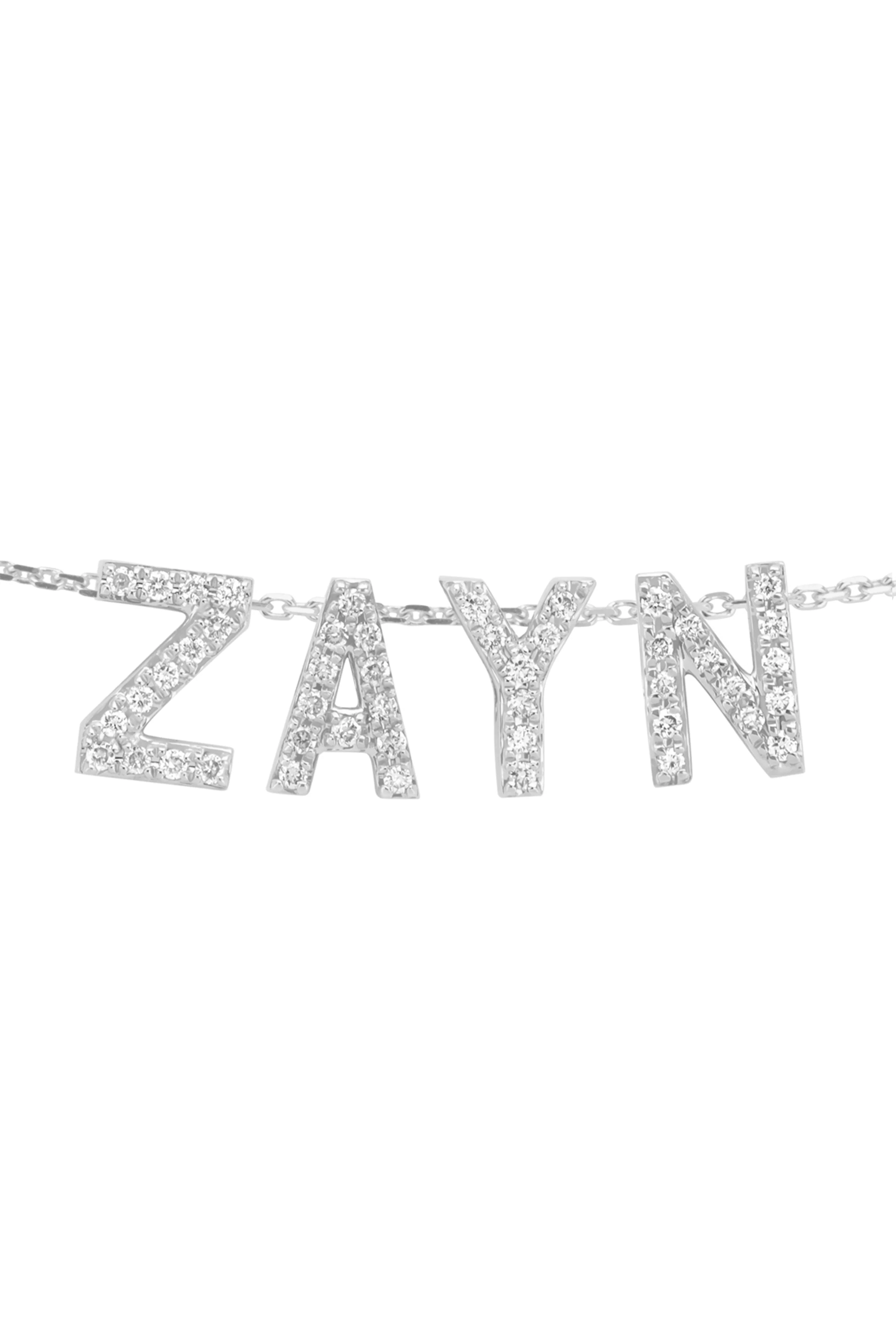 Witgouden hanger N, 0.05 ct diamant, Alphabet - Image 4