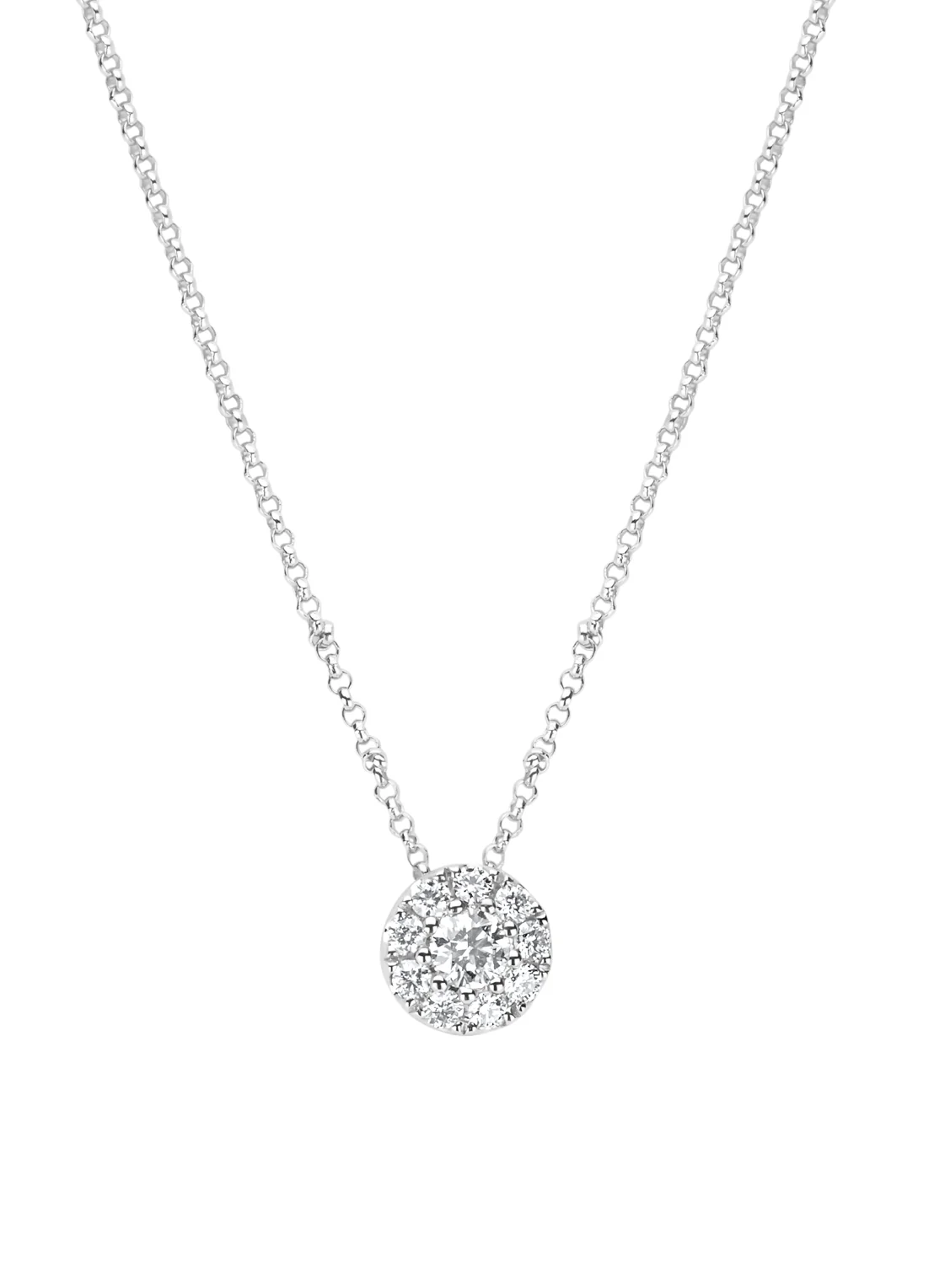 Witgouden collier, 0.30 ct diamant, Hearts & Arrows