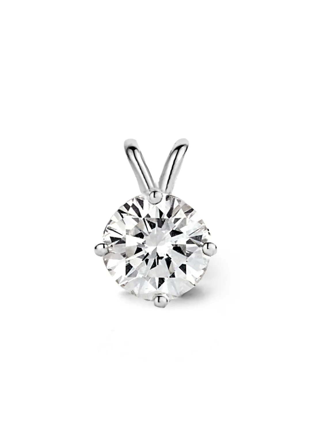 Witgouden hanger, 0.81 ct diamant, Groeibriljant