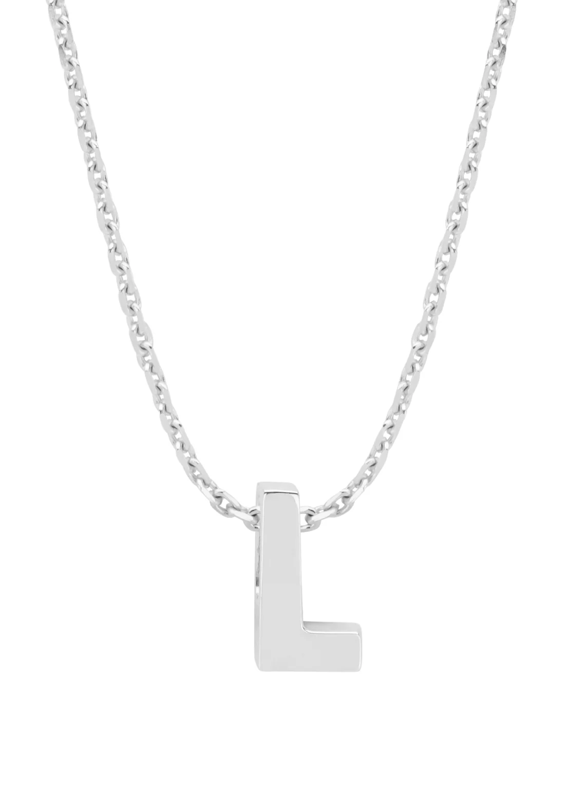 Witgouden hanger L, Alphabet