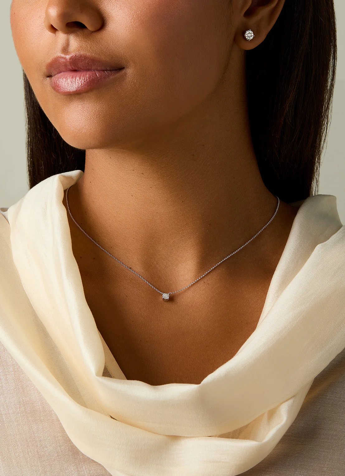 Witgouden collier, 0.09 ct diamant, Enchanted - Image 3