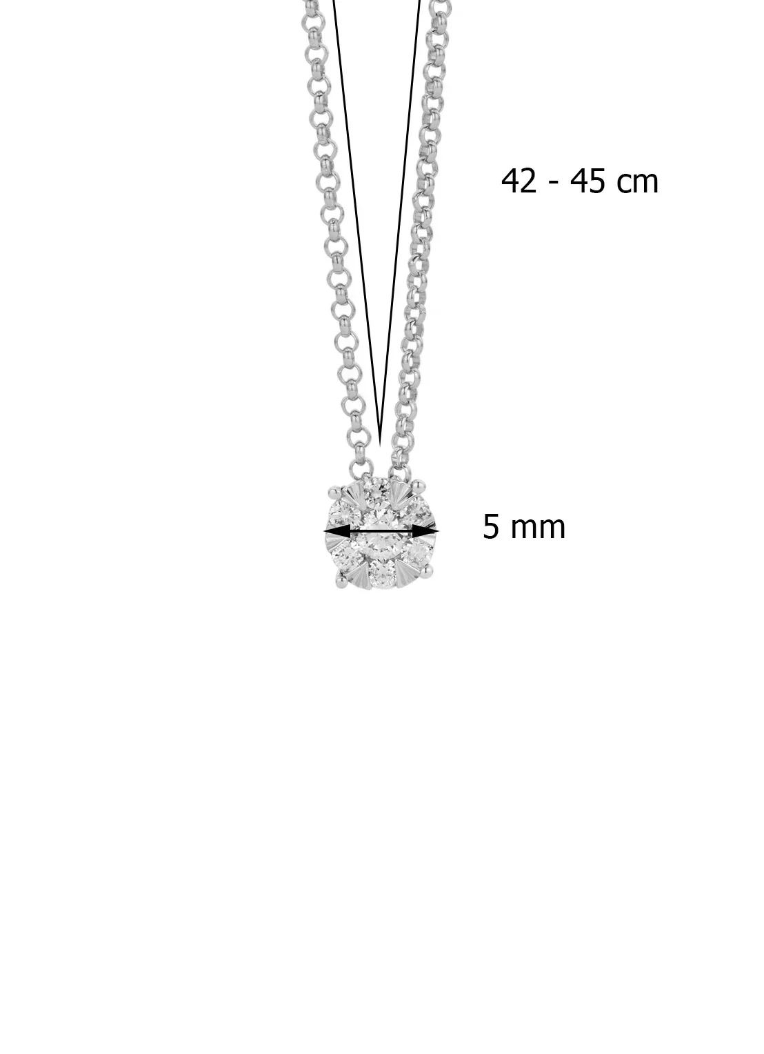 Witgouden collier, 0.14 ct diamant, Enchanted - Image 3