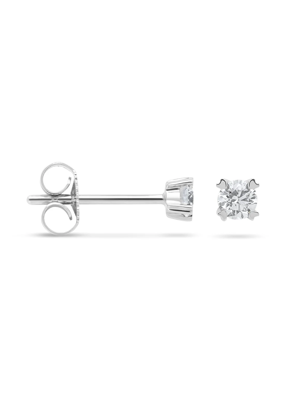 Witgouden oorsieraden, 0.22 ct diamant, Hearts & Arrows
