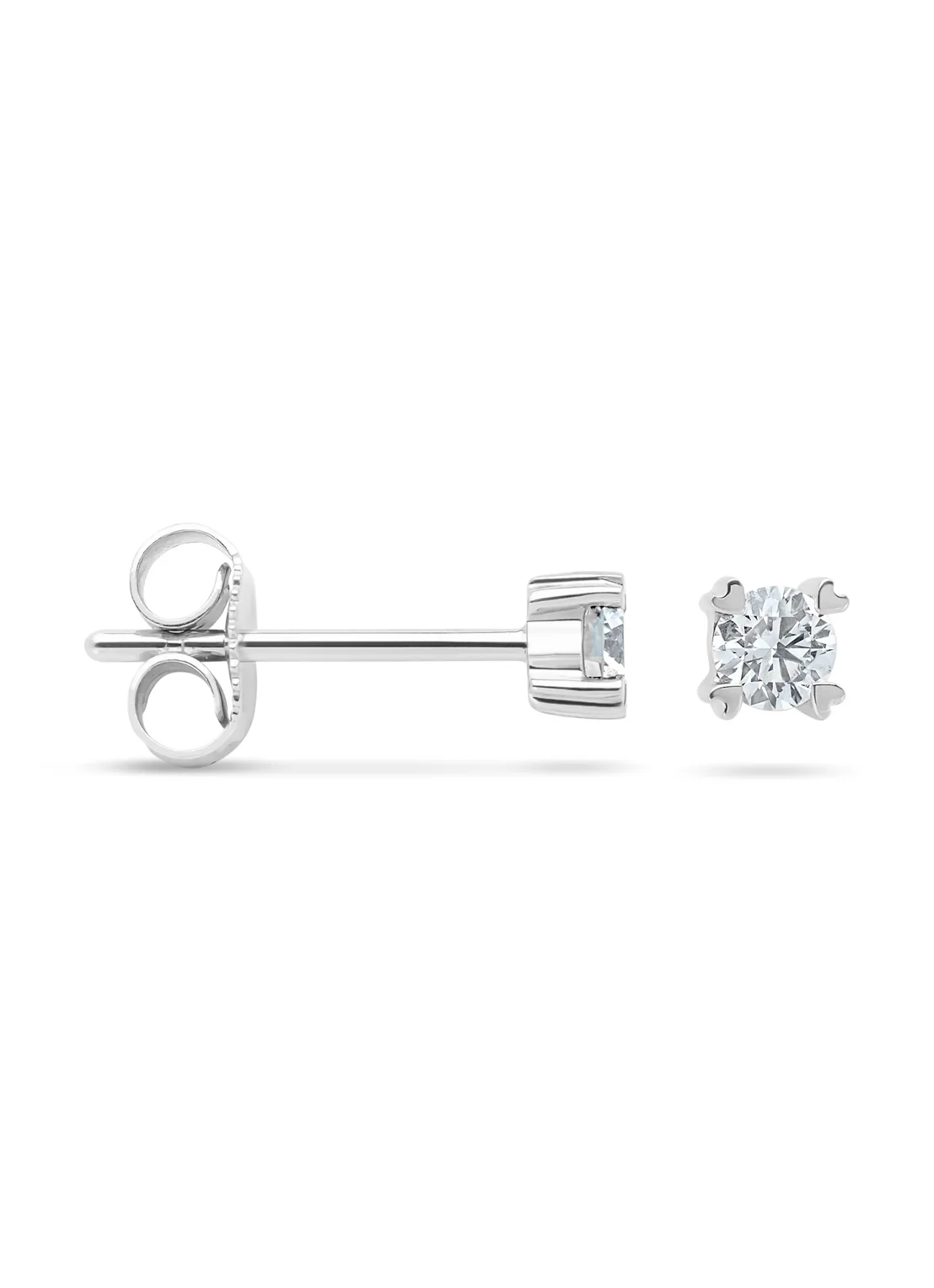 Witgouden oorsieraden, 0.28 ct diamant, Hearts & Arrows