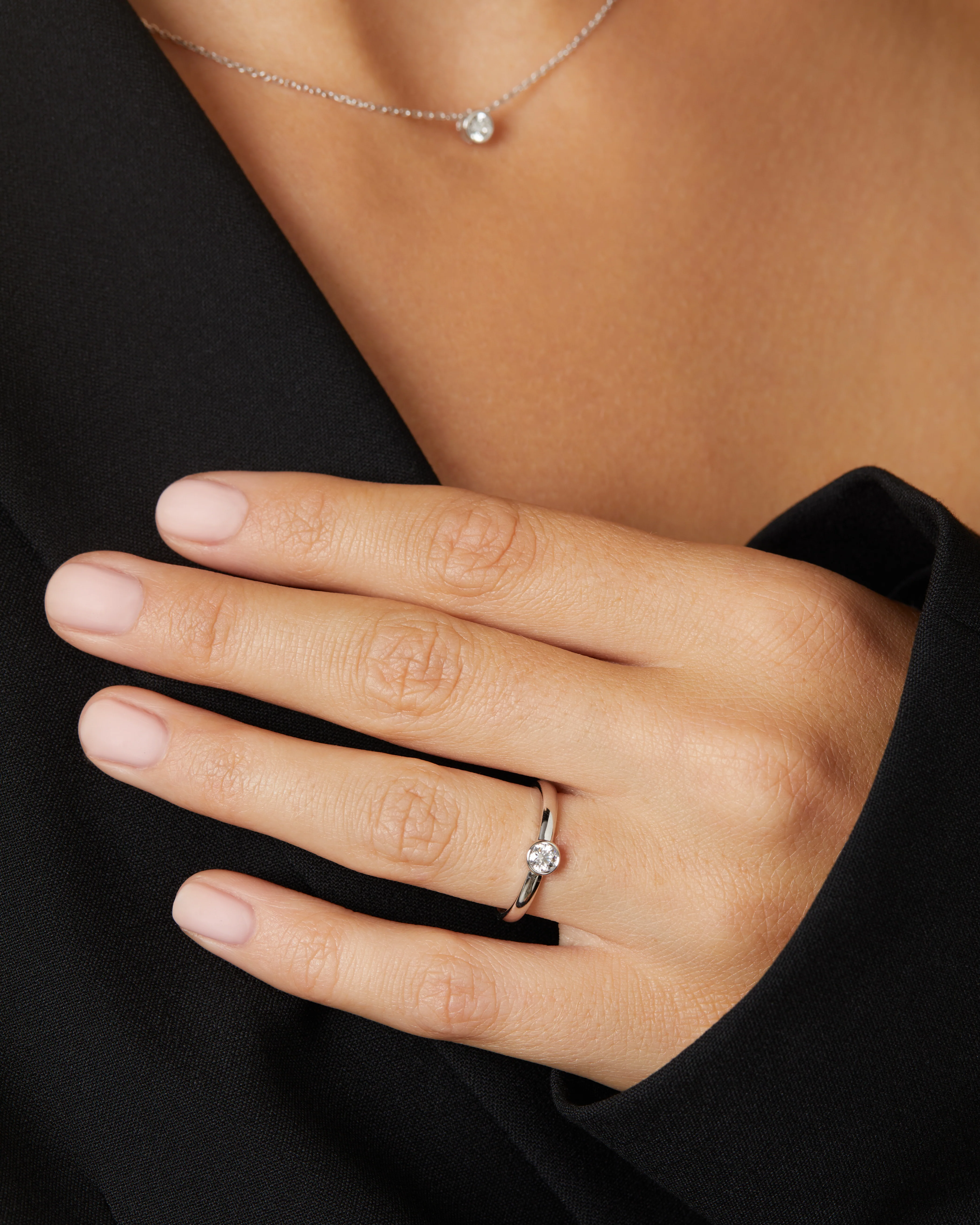 Witgouden ring, 0.20 ct diamant, Hearts & Arrows - Image 2