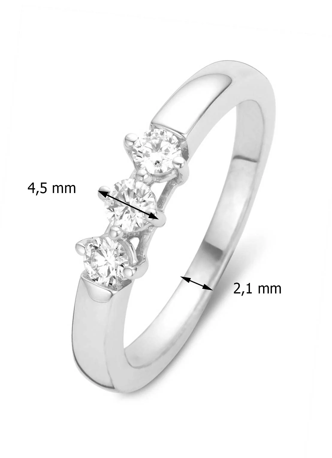 Witgouden ring, 0.30 ct diamant, Hearts & Arrows - Image 3