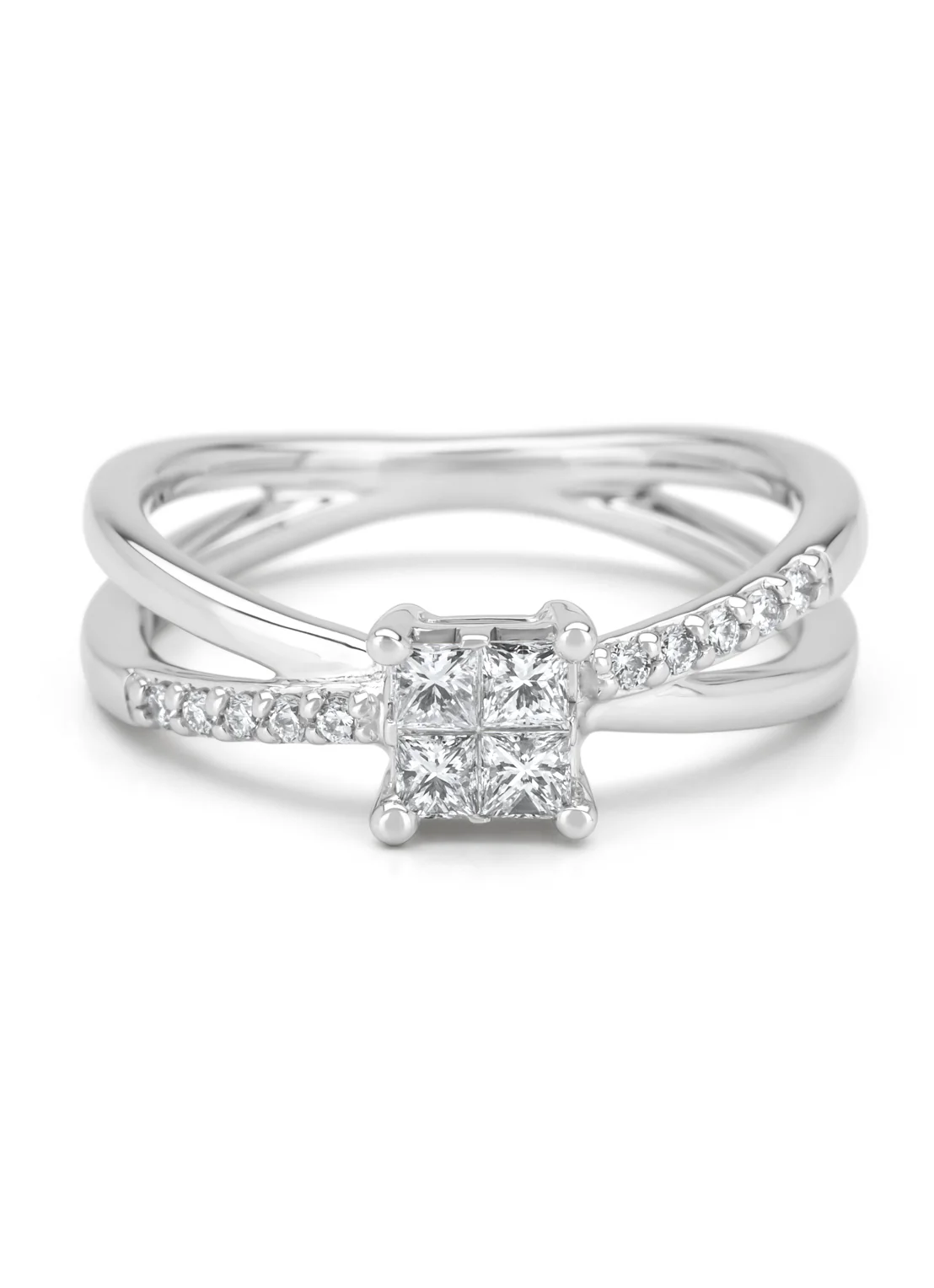 Witgouden ring, 0.31 ct diamant, Fourever - Image 3