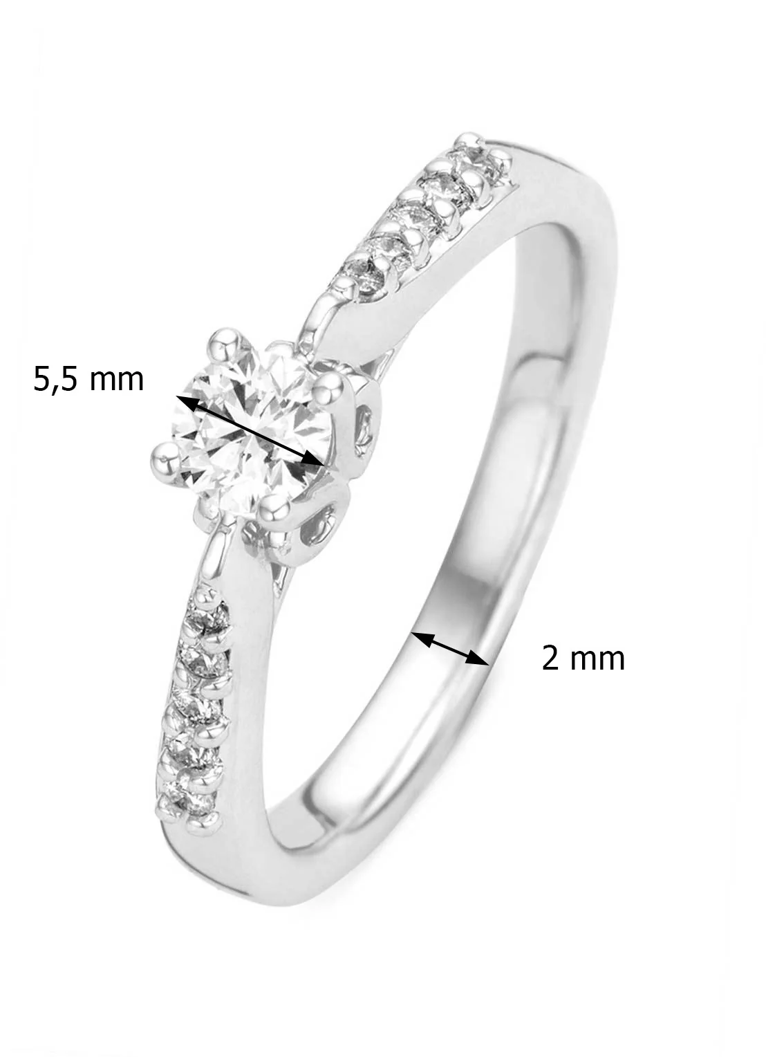 Witgouden ring, 0.73 ct diamant, Hearts & Arrows - Image 2