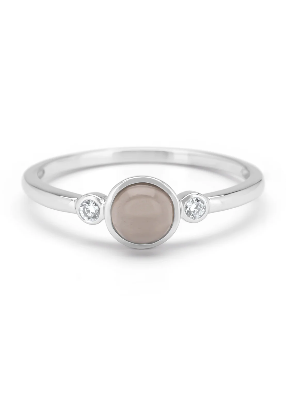 Witgouden ring, 0.58 ct maansteen, Little Drops - Image 3