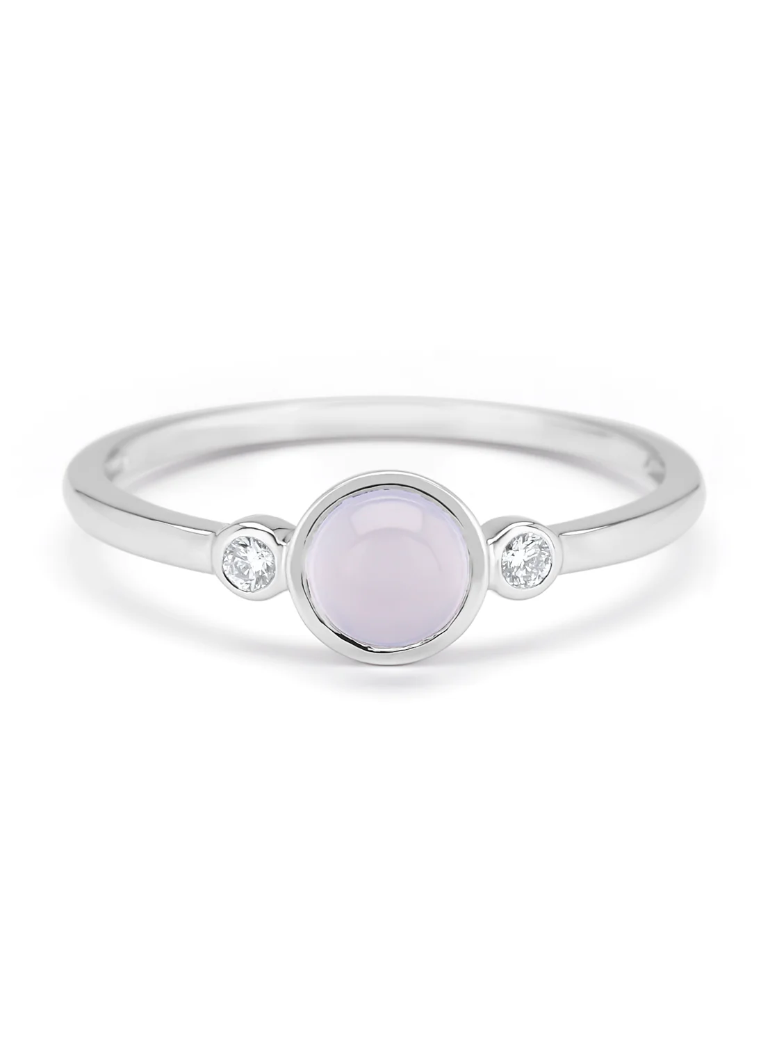 Witgouden ring, 0.65 ct blauwe chalcedoon, Little Drops - Image 3