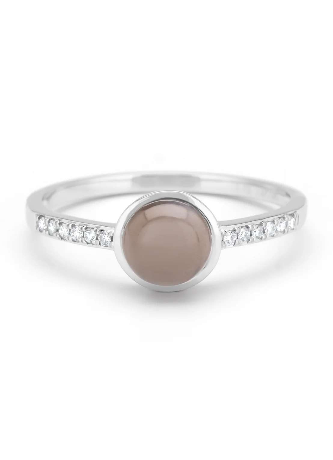Witgouden ring, 0.96 ct maansteen, Little Drops - Image 3