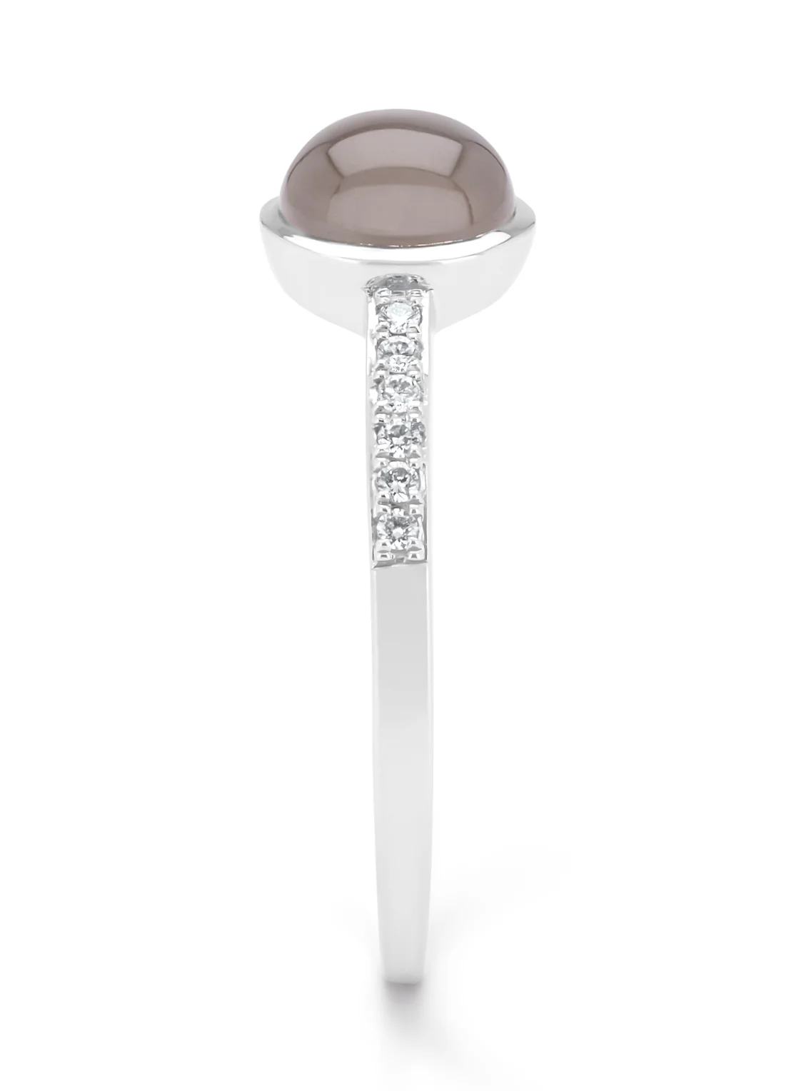 Witgouden ring, 0.96 ct maansteen, Little Drops - Image 4