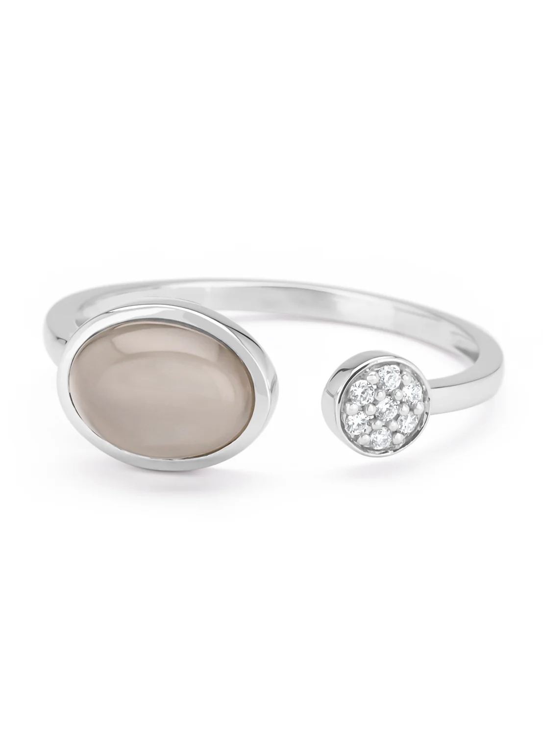 Witgouden ring, 1.24 ct maansteen, Little Drops - Image 3