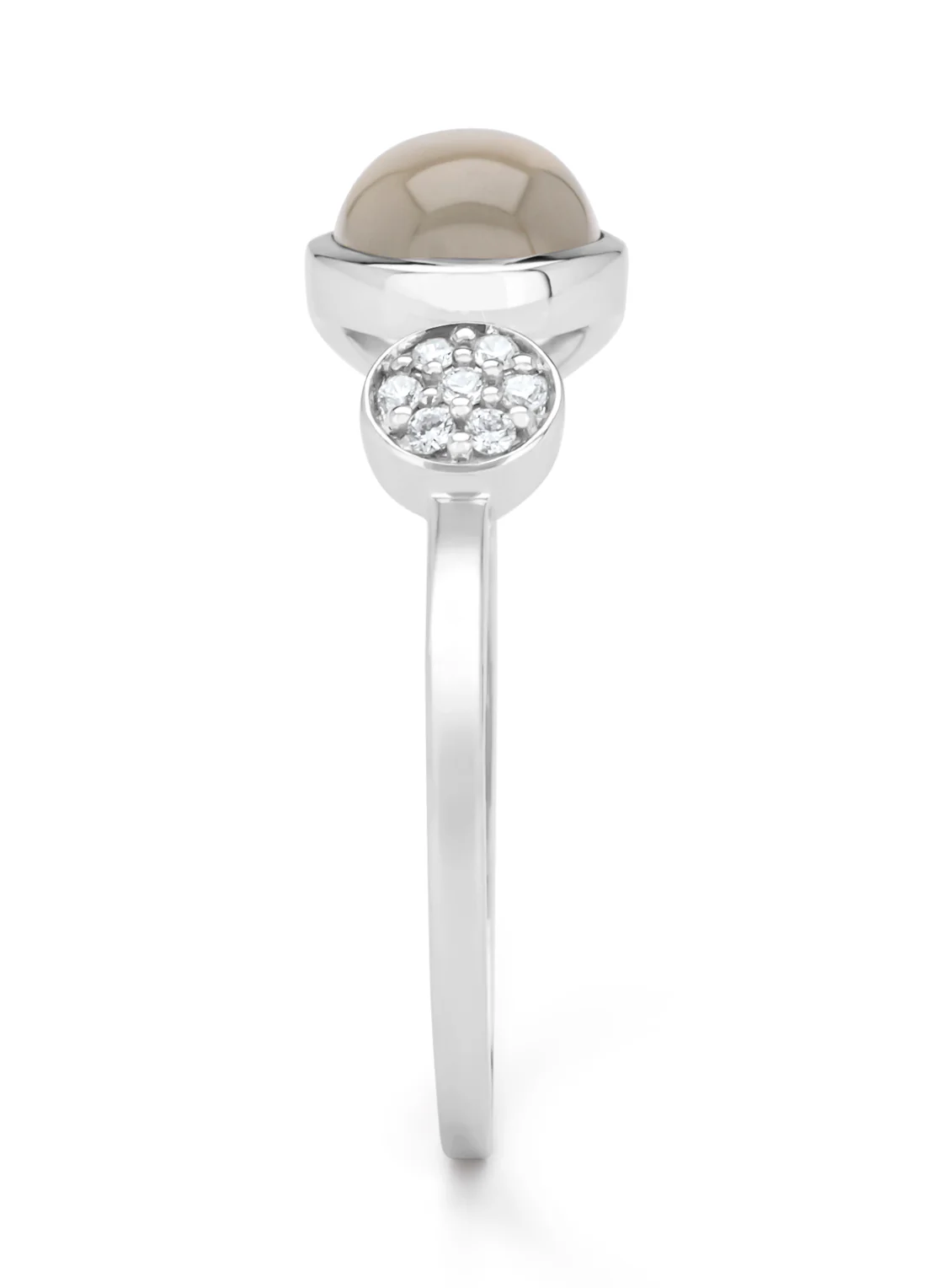 Witgouden ring, 1.24 ct maansteen, Little Drops - Image 4