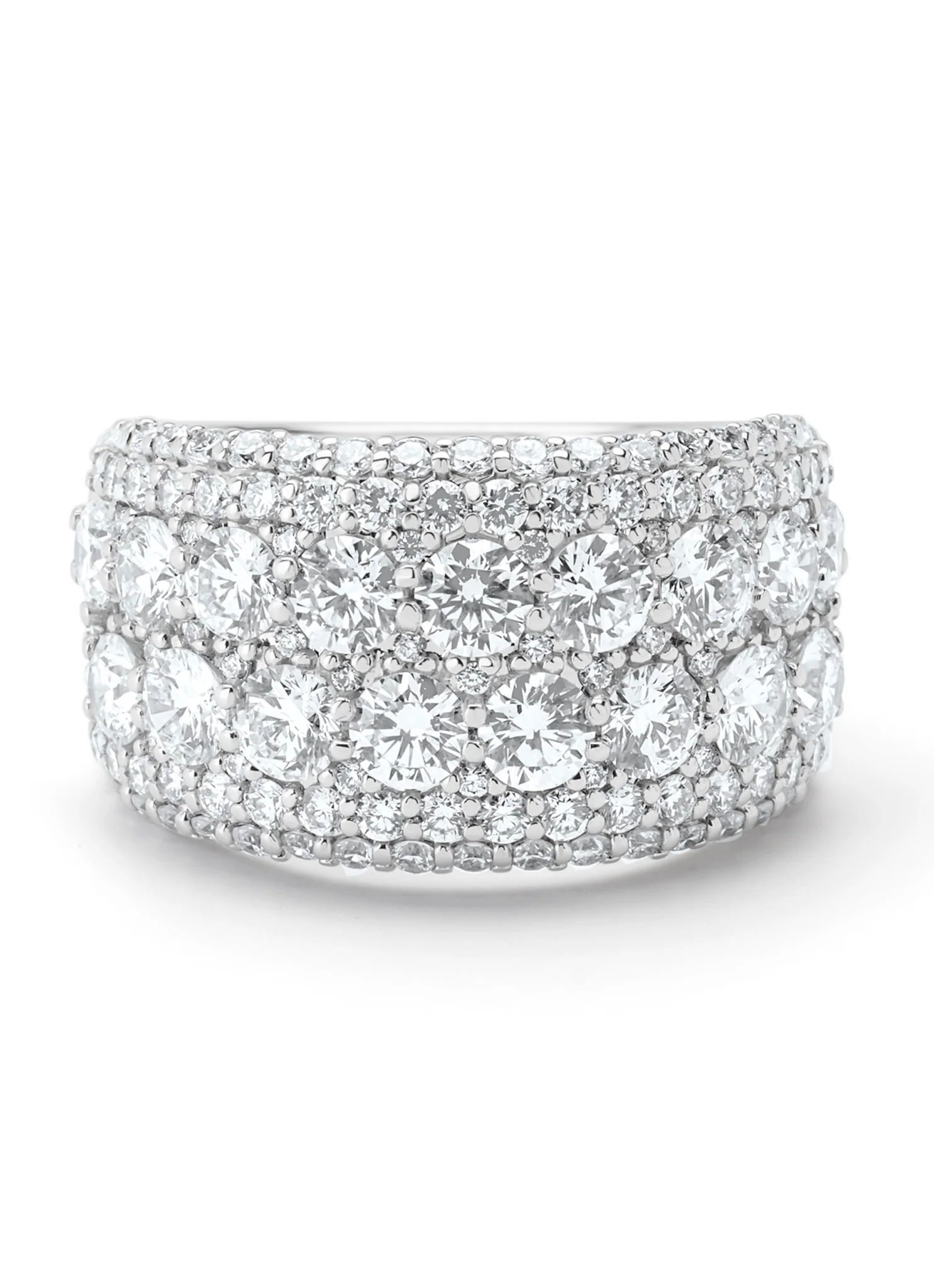 Witgouden ring, 3.28 ct diamant, Caviar - Image 4