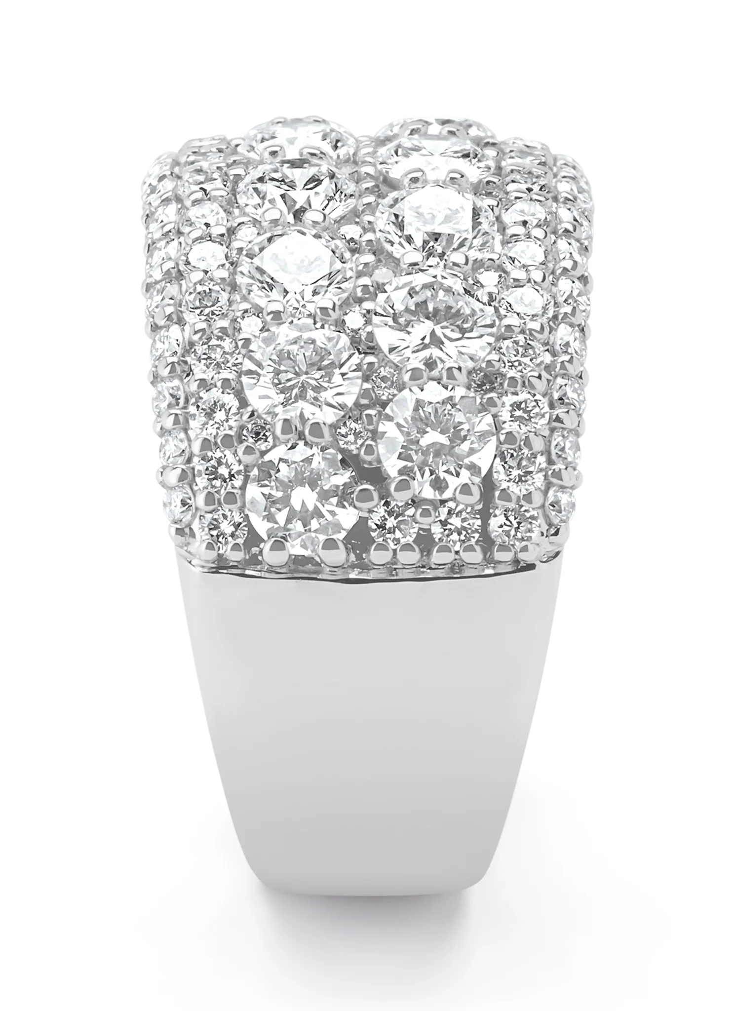 Witgouden ring, 3.28 ct diamant, Caviar - Image 5
