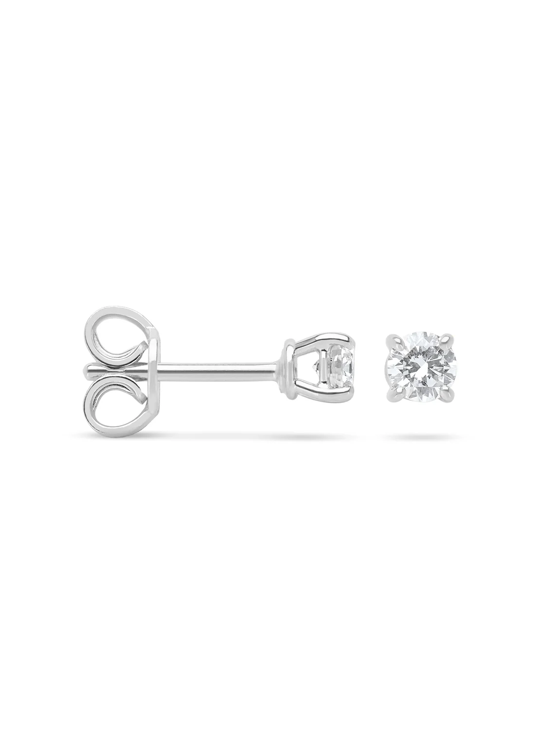 Witgouden solitair oorstekers, 0.36 ct diamant, Groeibriljant