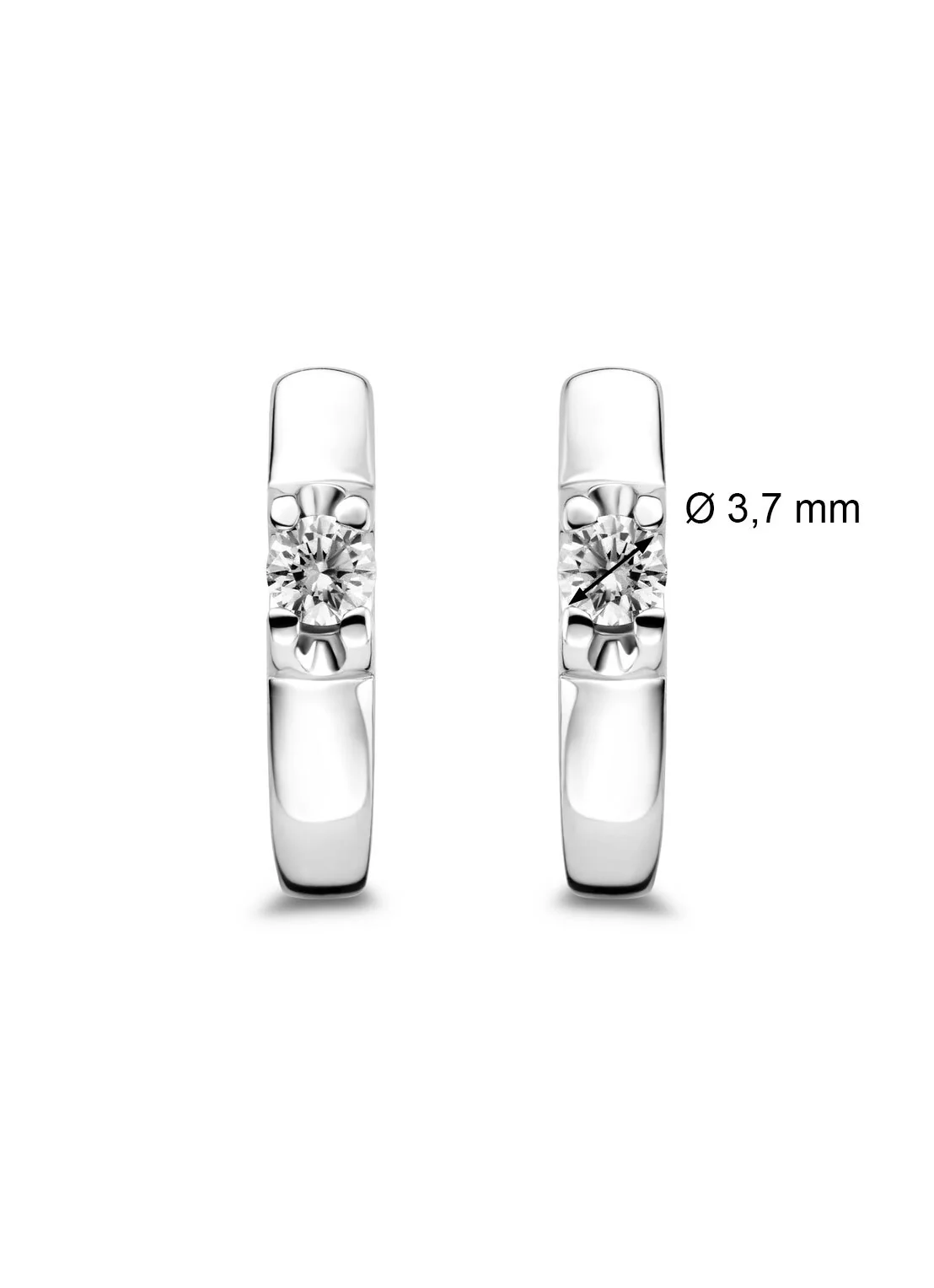 Witgouden solitair oorstekers, 0.36 ct diamant, Groeibriljant - Image 2