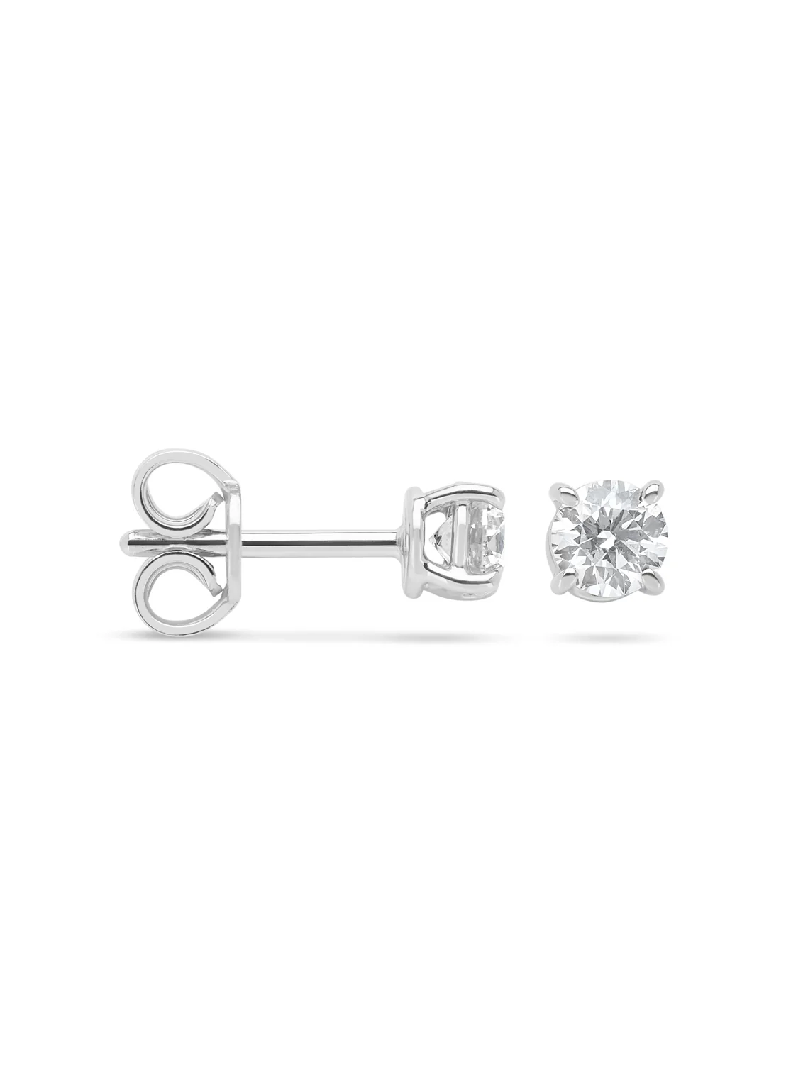 Witgouden solitair oorstekers, 0.50 ct diamant, Groeibriljant