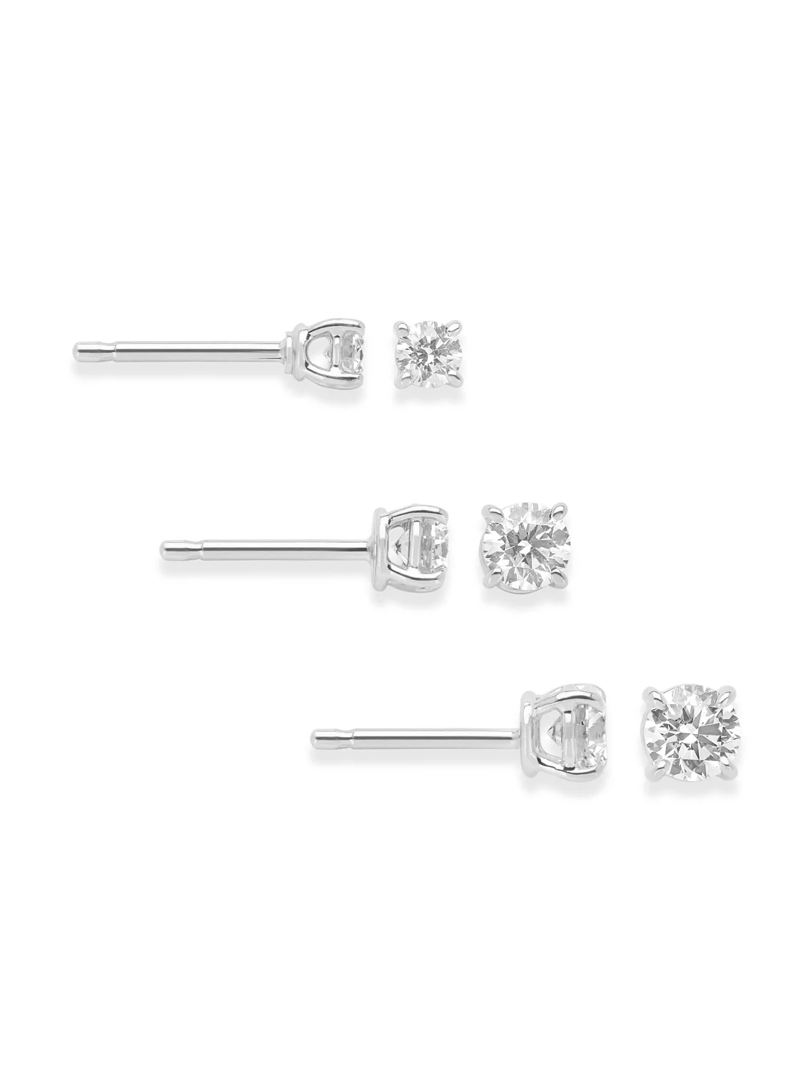 Witgouden solitair oorstekers, 0.50 ct diamant, Groeibriljant - Image 2