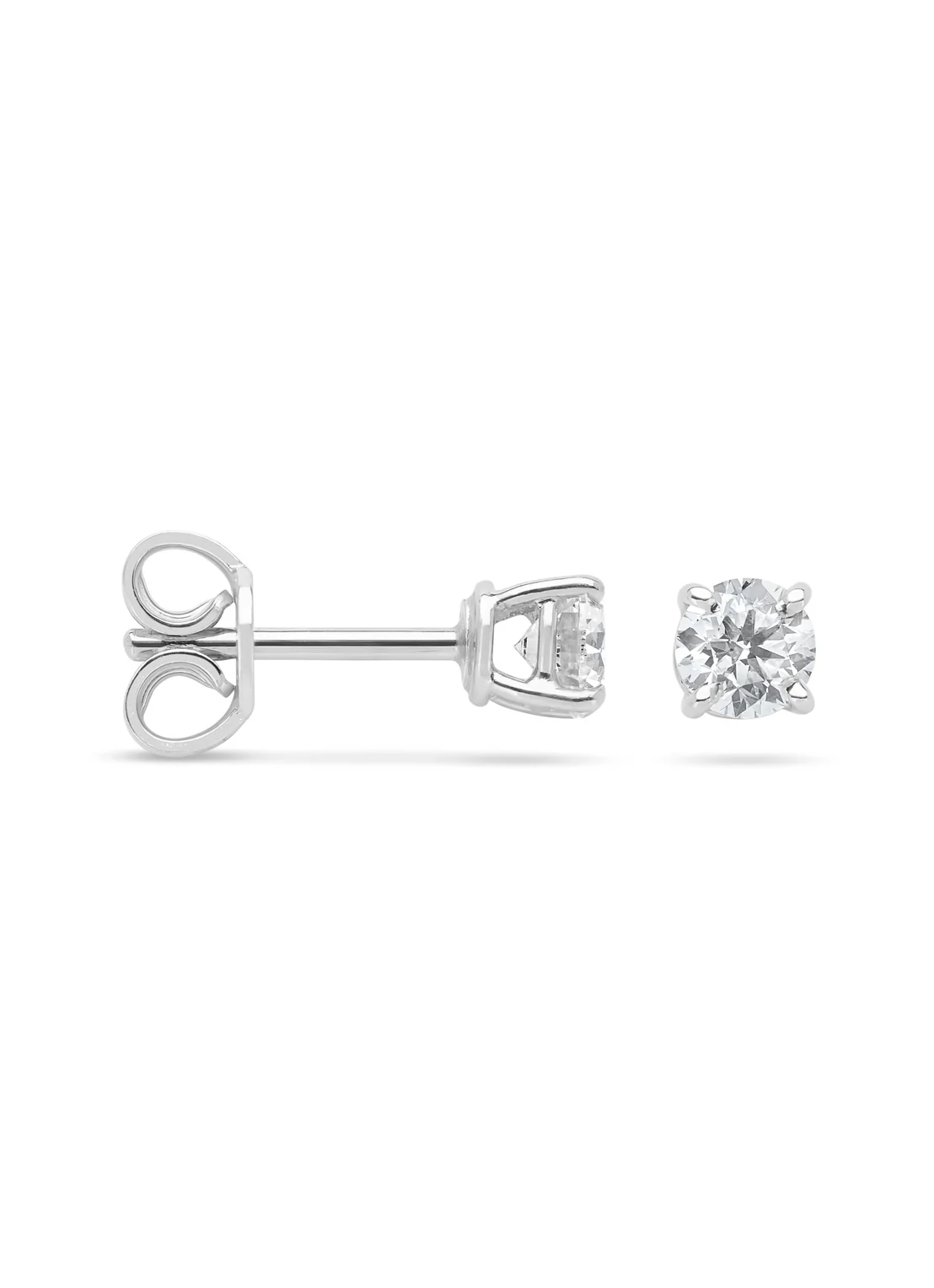 Witgouden solitair oorstekers, 0.60 ct diamant, Groeibriljant