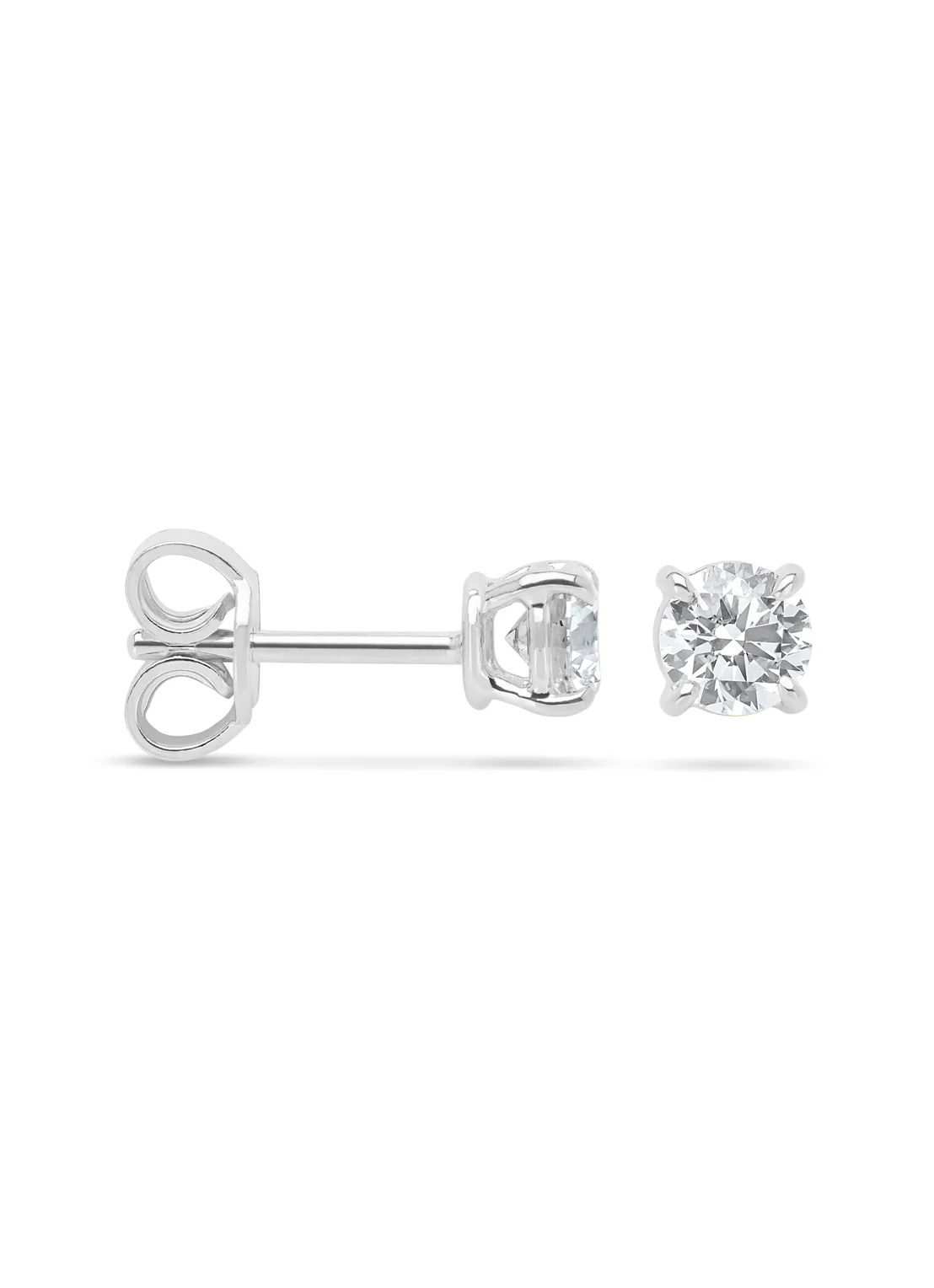 Witgouden solitair oorstekers, 0.68 ct diamant, Groeibriljant