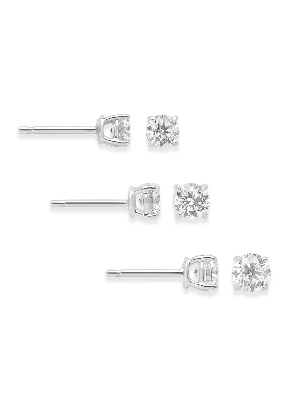 Witgouden solitair oorstekers, 0.72 ct diamant, Groeibriljant - Image 2