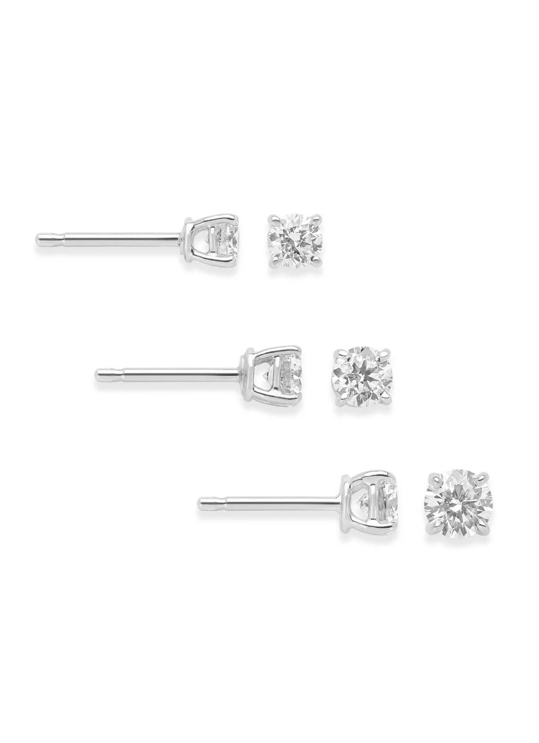 Witgouden solitair oorstekers, 0.78 ct diamant, Groeibriljant - Image 2