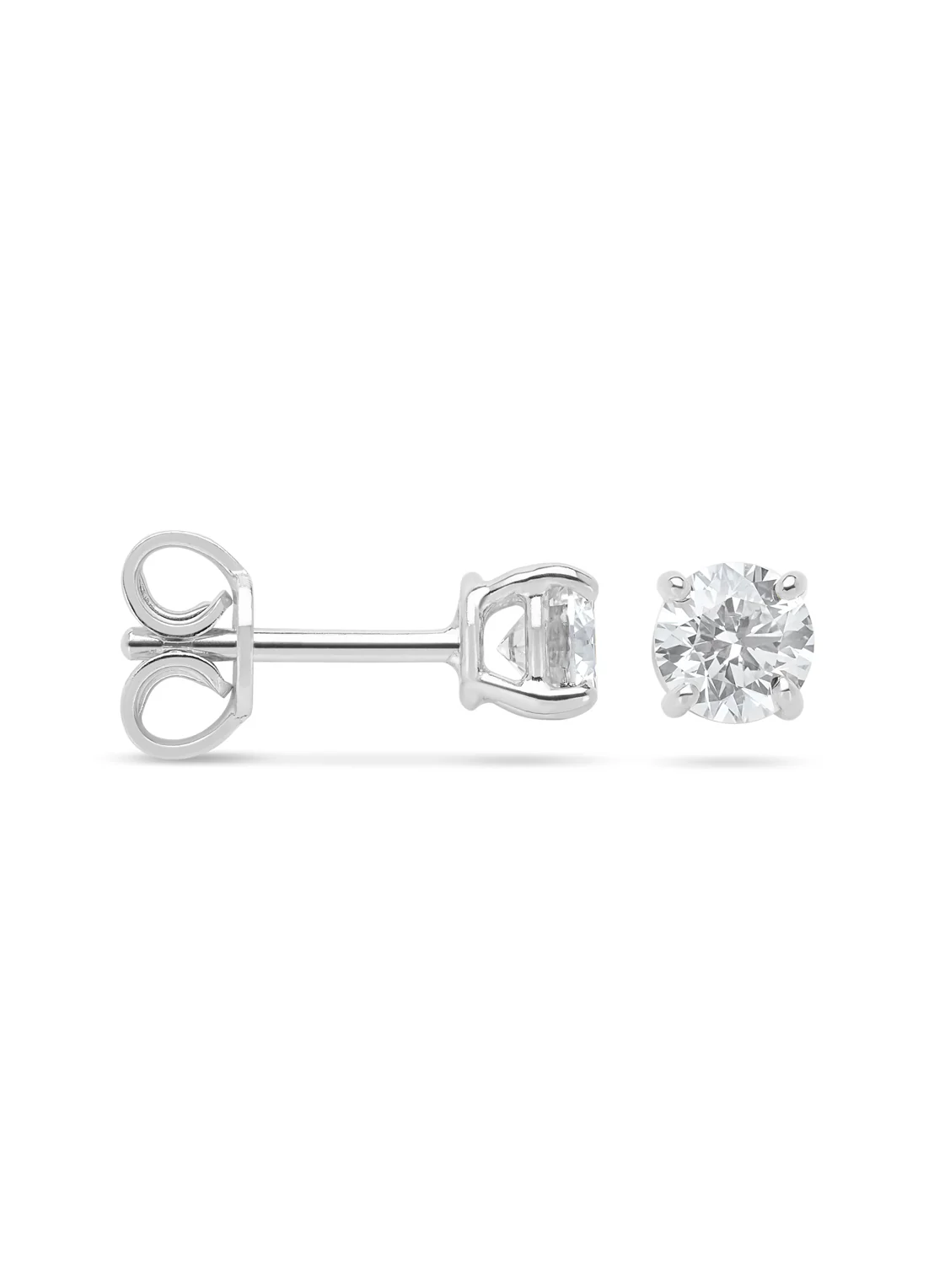 Witgouden solitair oorstekers, 0.80 ct diamant, Groeibriljant