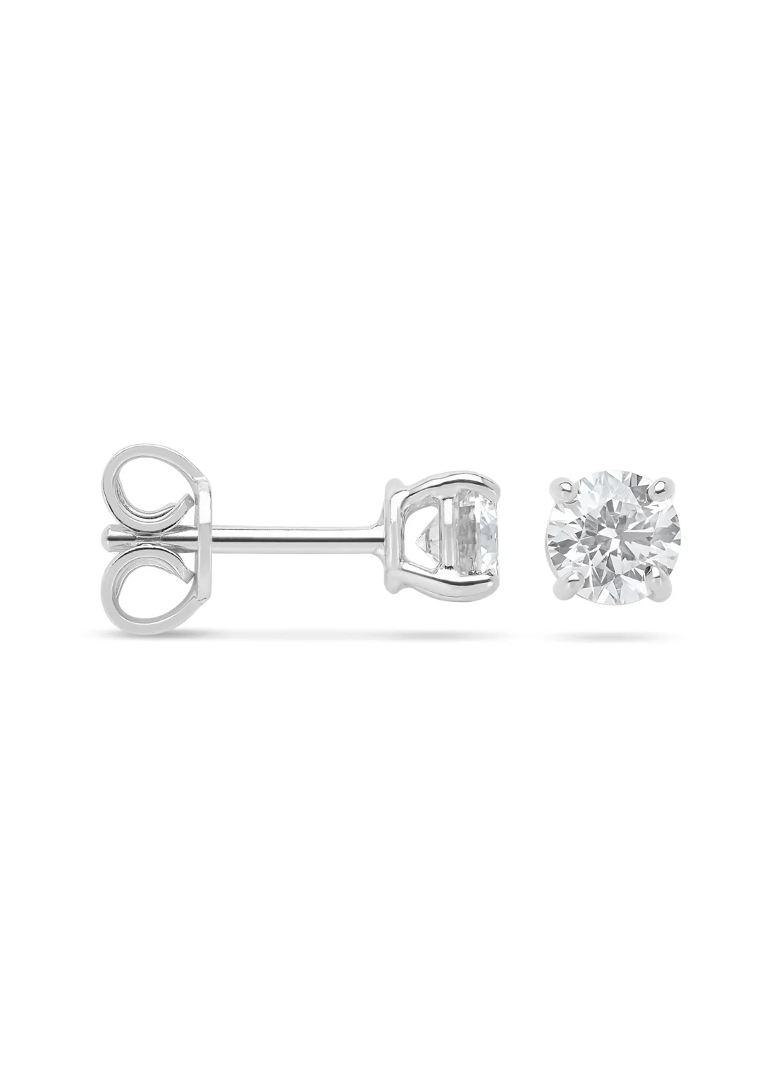 Witgouden solitair oorstekers, 0.84 ct diamant, Groeibriljant