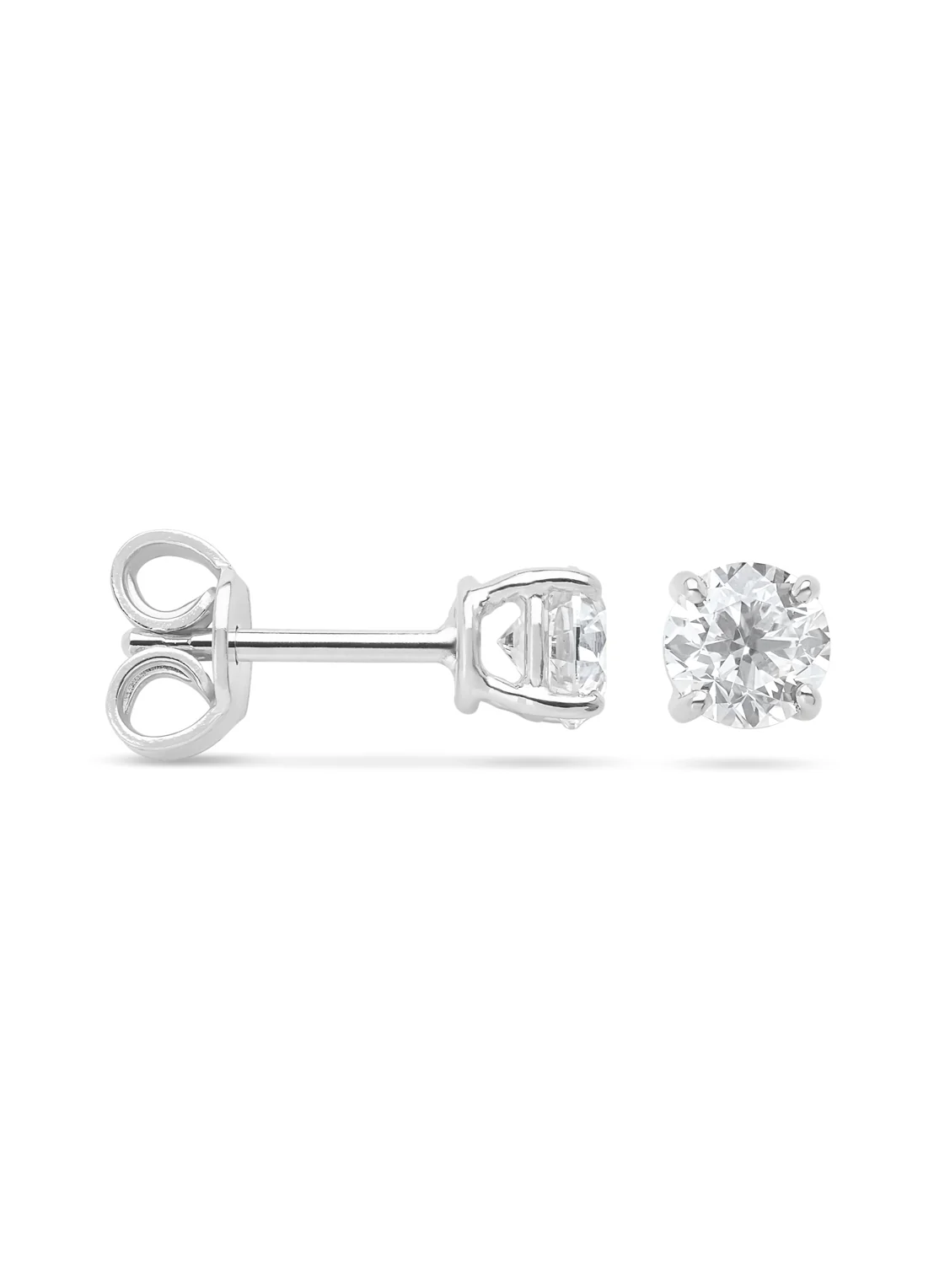 Witgouden solitair oorstekers, 0.94 ct diamant, Groeibriljant