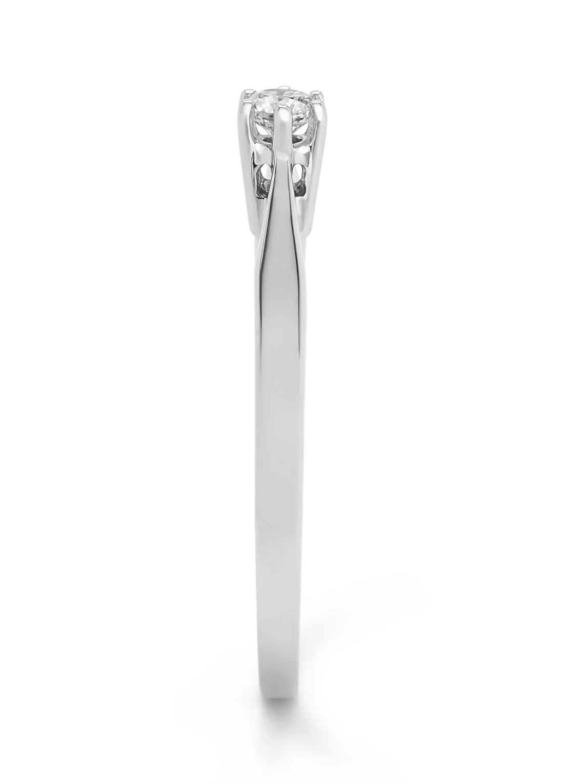 Witgouden solitairring, 0.11 ct diamant, Groeibriljant - Image 4