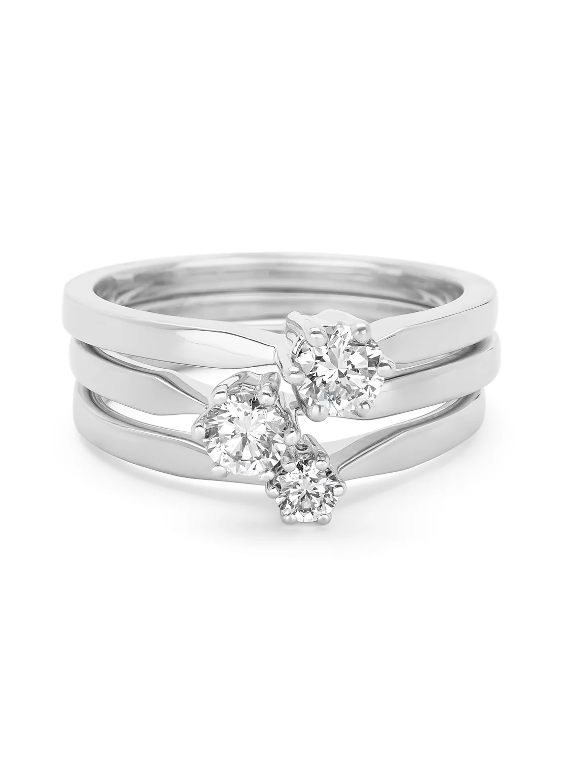 Witgouden solitairring, 0.11 ct diamant, Groeibriljant - Image 5