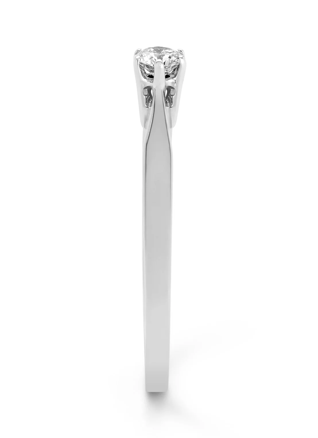 Witgouden solitairring, 0.13 ct diamant, Groeibriljant - Image 4