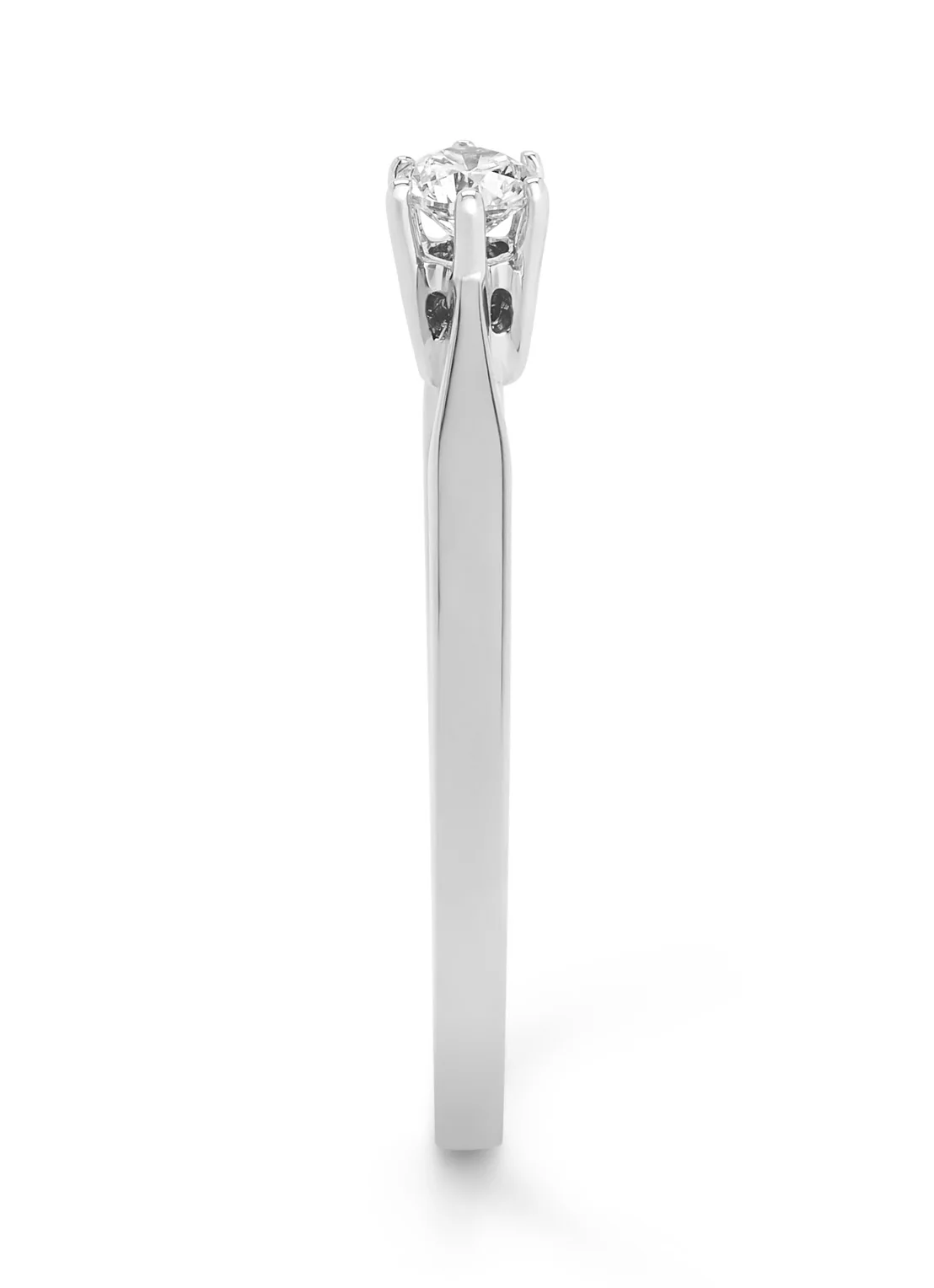 Witgouden solitairring, 0.15 ct diamant, Groeibriljant - Image 4