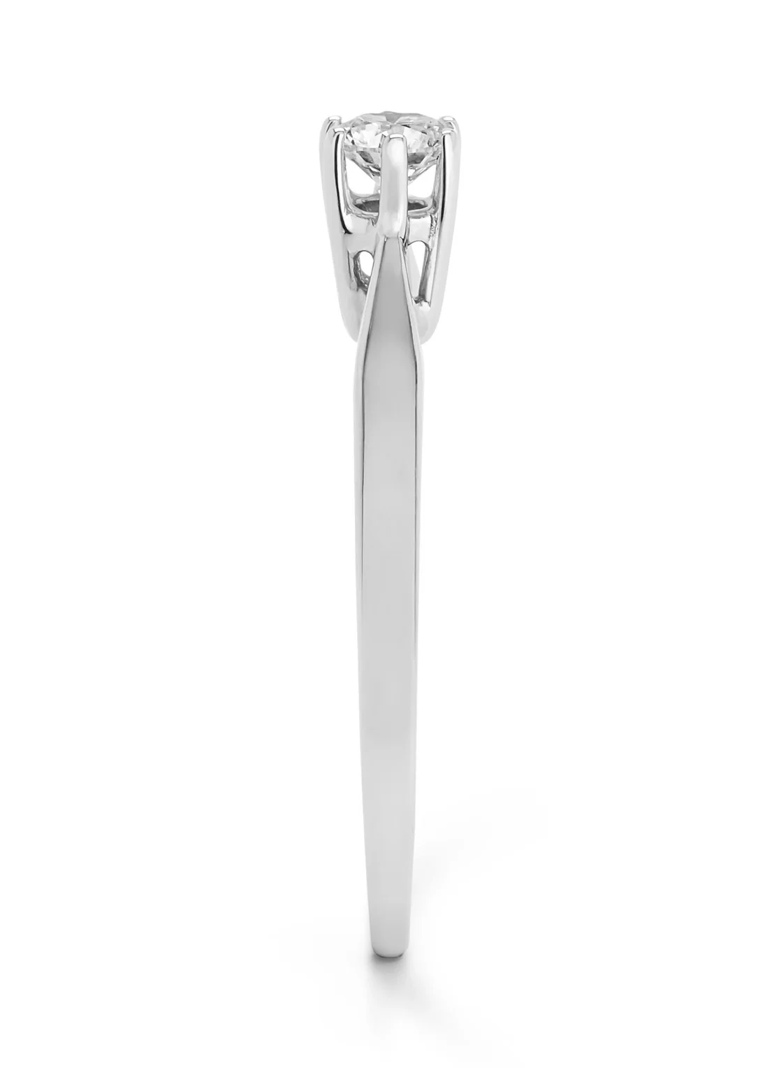 Witgouden solitairring, 0.20 ct diamant, Groeibriljant - Image 4